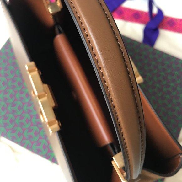 New brown Tory Burch Eleanor Spazzolato Satchel bag - Picture 9 of 9